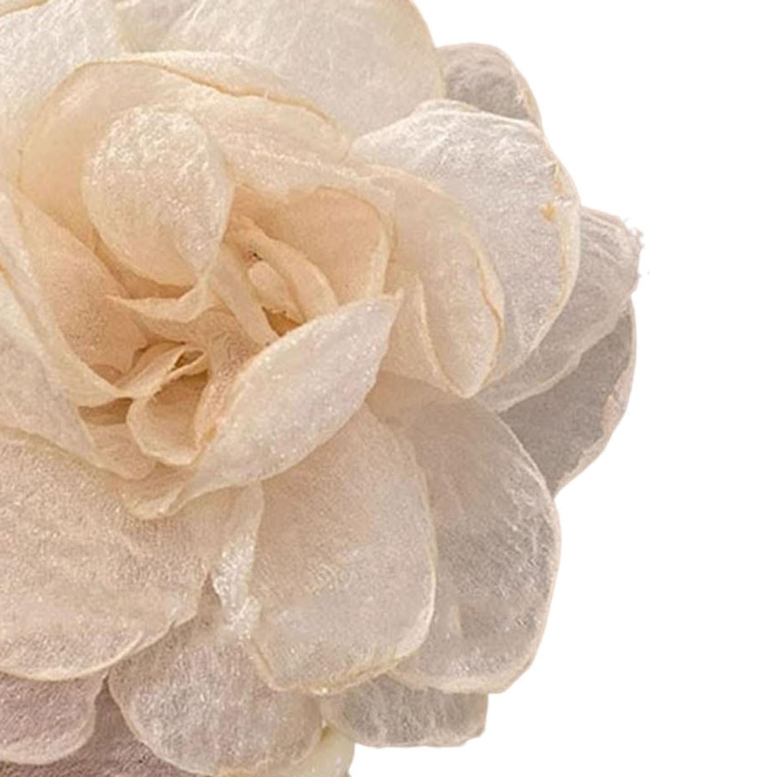 2Pcs Flower Hair Bands Headwear Camellia Hairties for Club Birthday New Year white