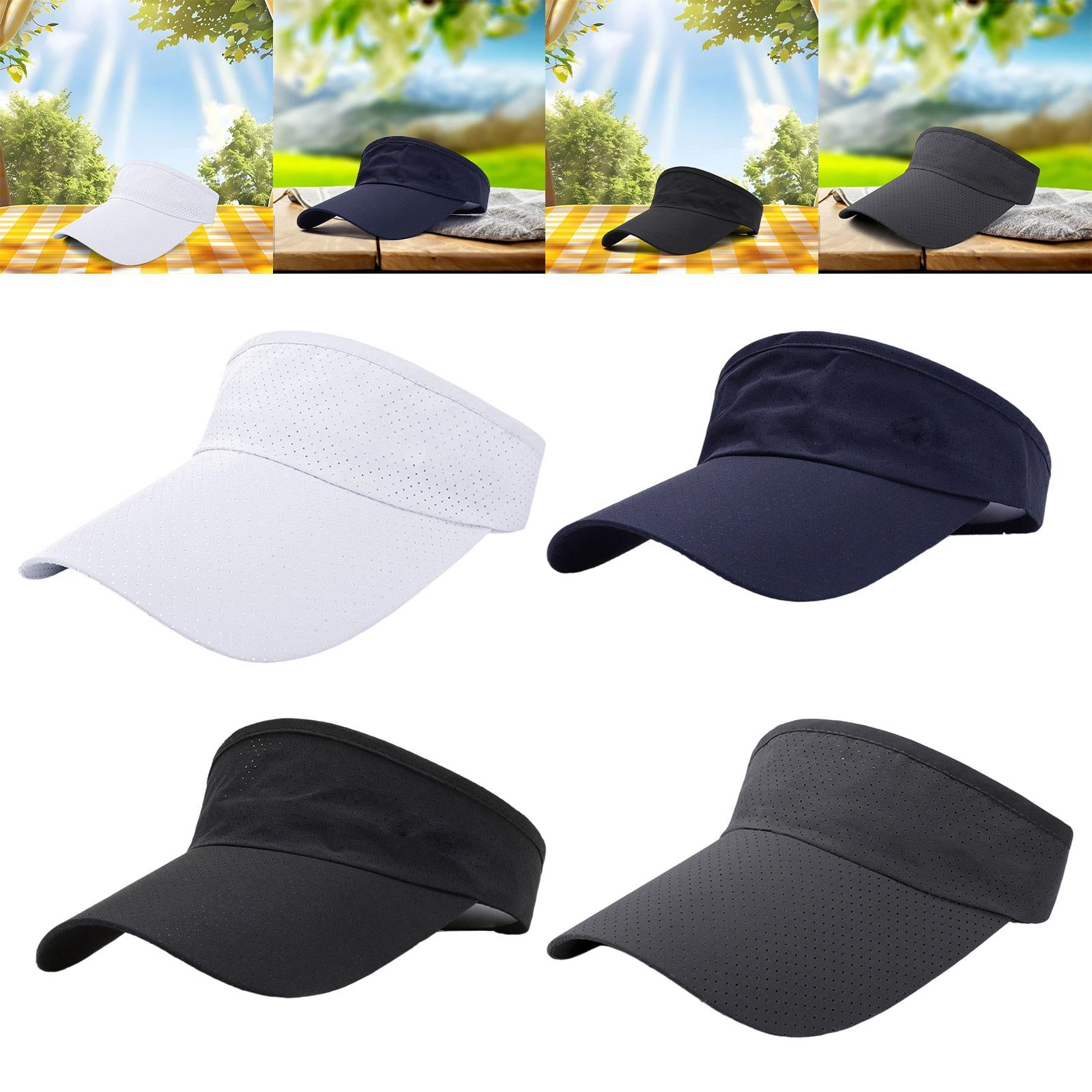 Sun Visor Hat Open Top Casual Cotton Sunhat for Camping Birthday Gift Travel White