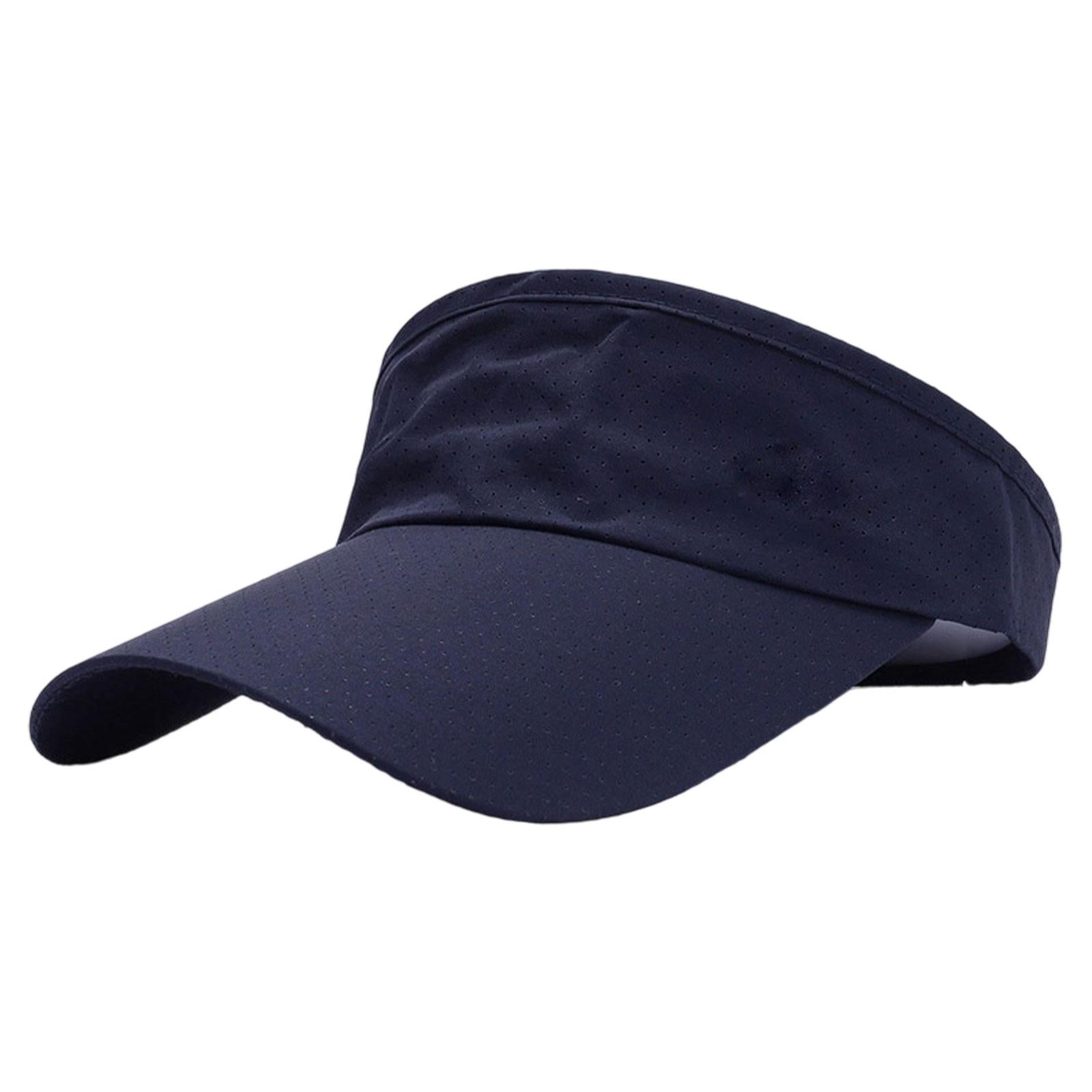 Sun Visor Hat Open Top Casual Cotton Sunhat for Camping Birthday Gift Travel Navy