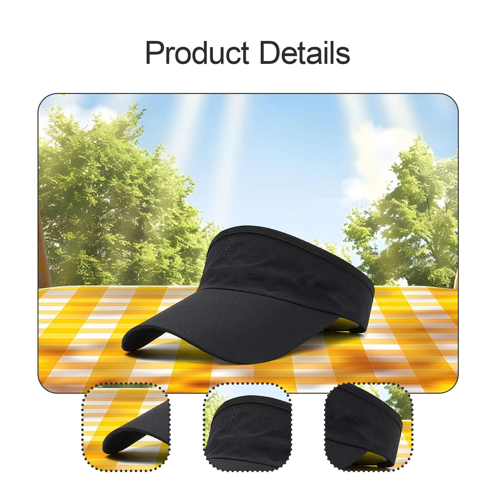 Sun Visor Hat Open Top Casual Cotton Sunhat for Camping Birthday Gift Travel Black