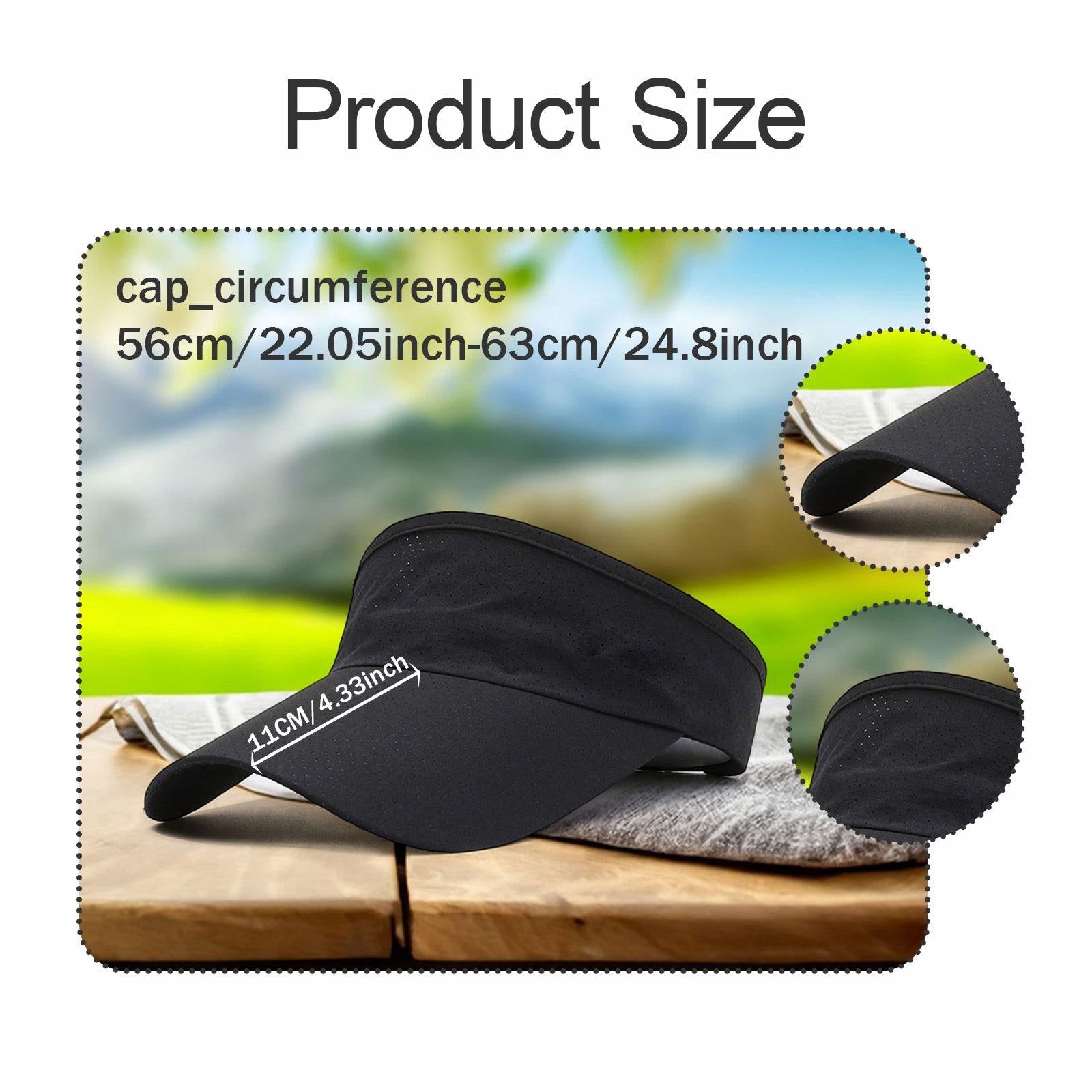 Sun Visor Hat Open Top Casual Cotton Sunhat for Camping Birthday Gift Travel Black