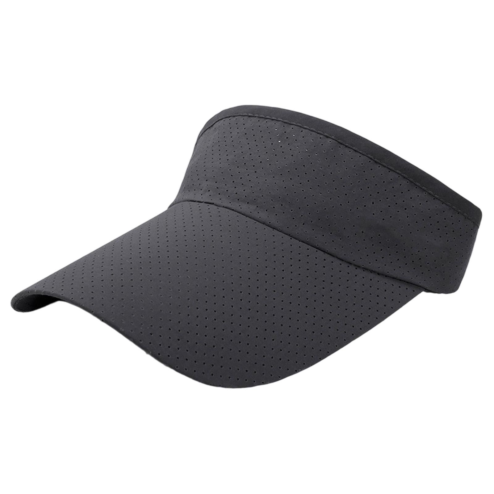 Sun Visor Hat Open Top Casual Cotton Sunhat for Camping Birthday Gift Travel Deep Gray