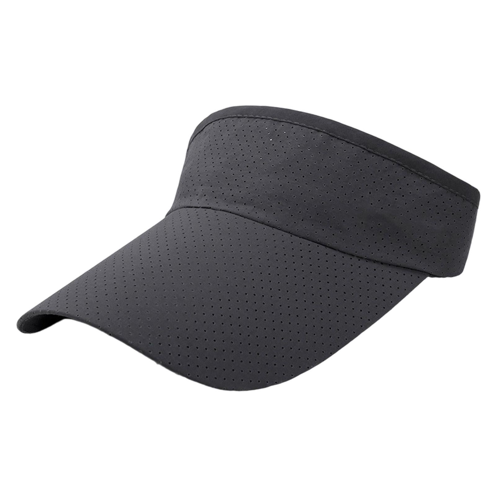 Sun Visor Hat Open Top Casual Cotton Sunhat for Camping Birthday Gift Travel Deep Gray