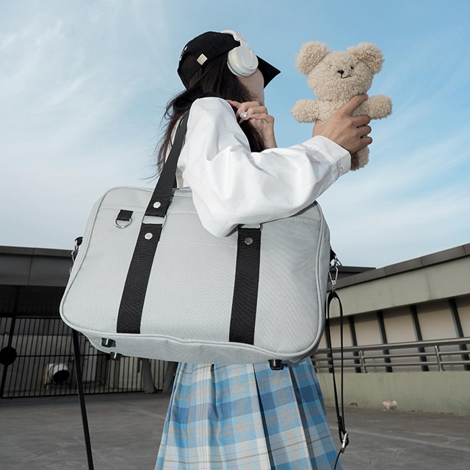 Japanese Shoulder Bag Multifunctional JK Handbag for Travel Office Commuting Gray