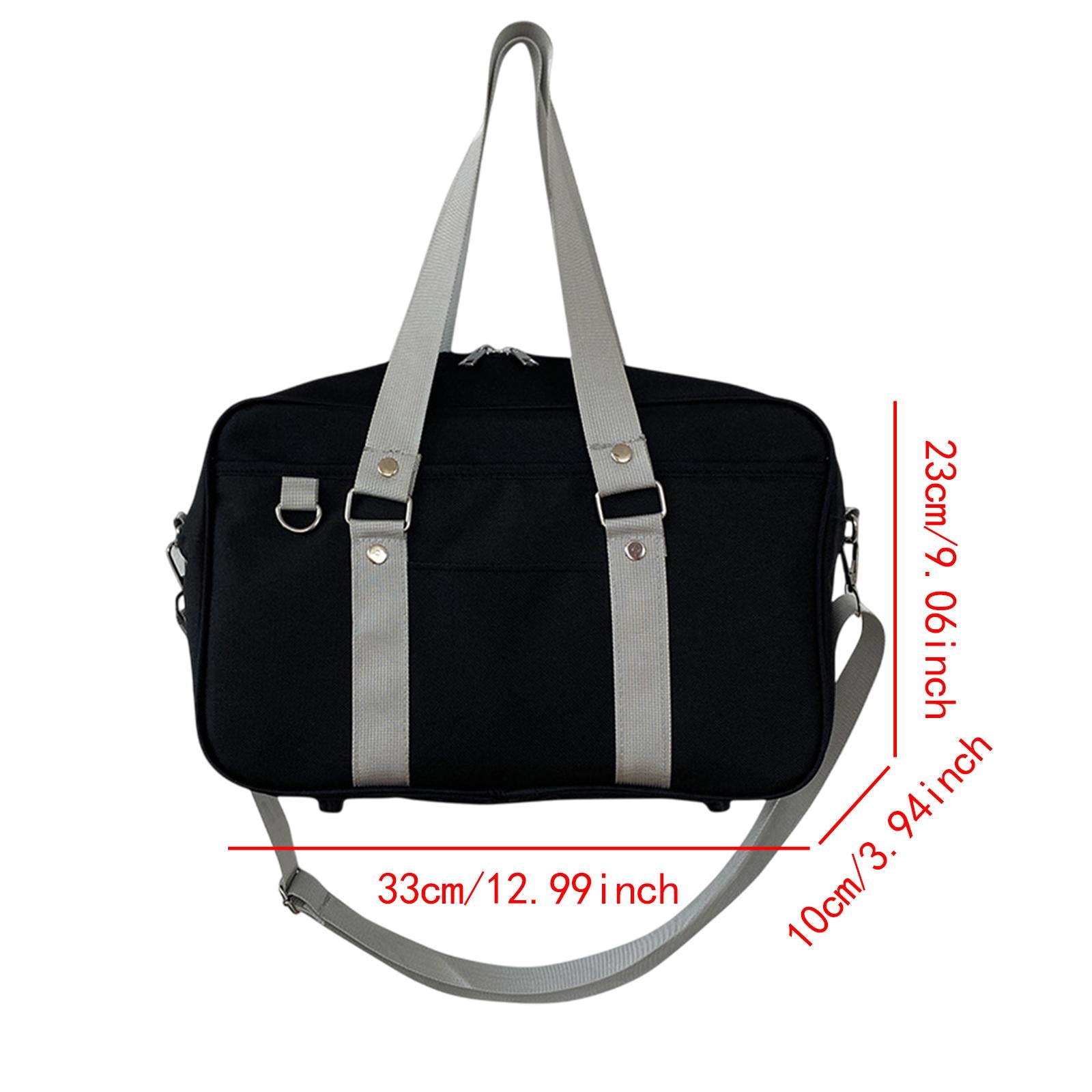 Japanese Shoulder Bag Multifunctional JK Handbag for Travel Office Commuting Black Gray
