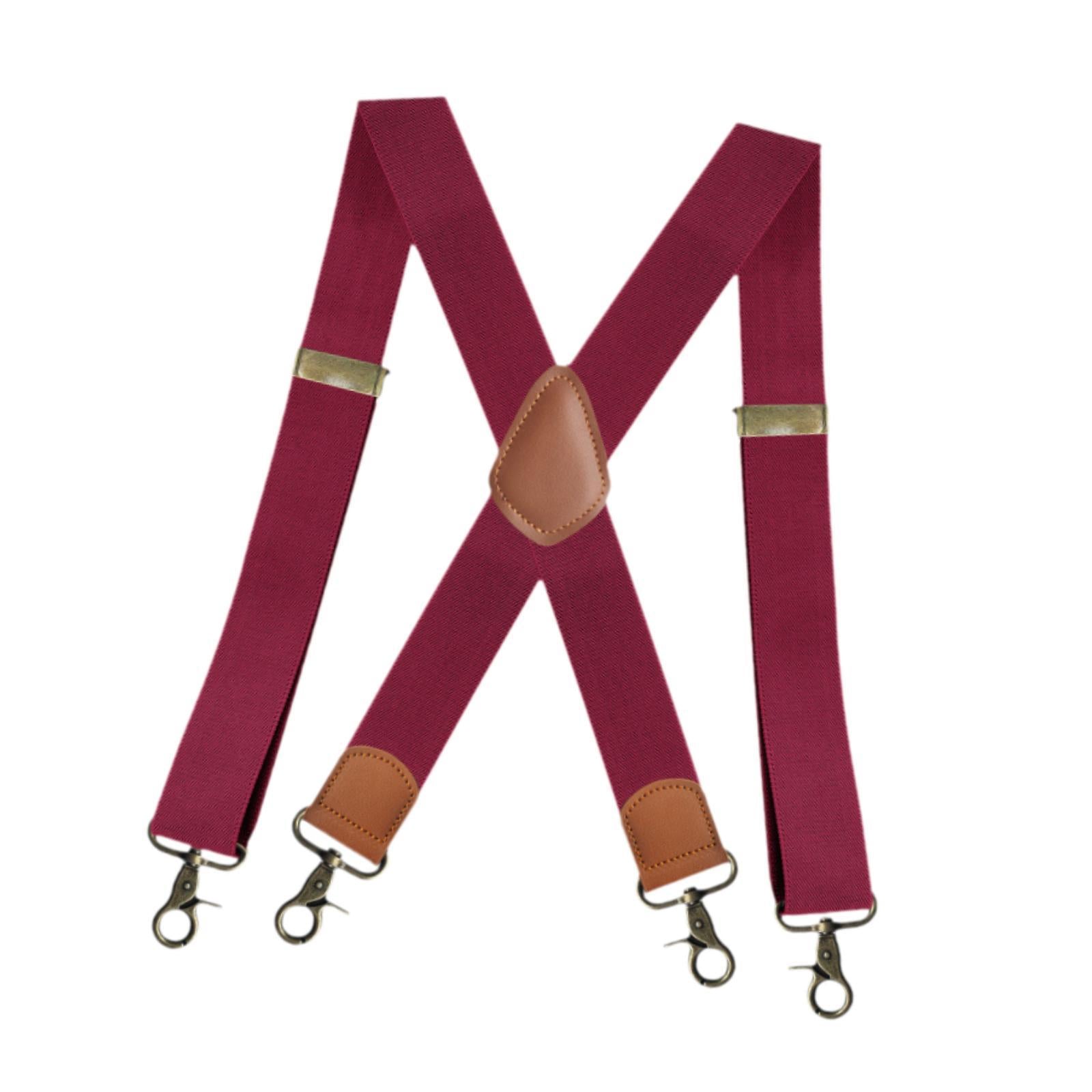 Suspender for Men Fashion Elastic Wide Suspenders for Costume Party Business Red