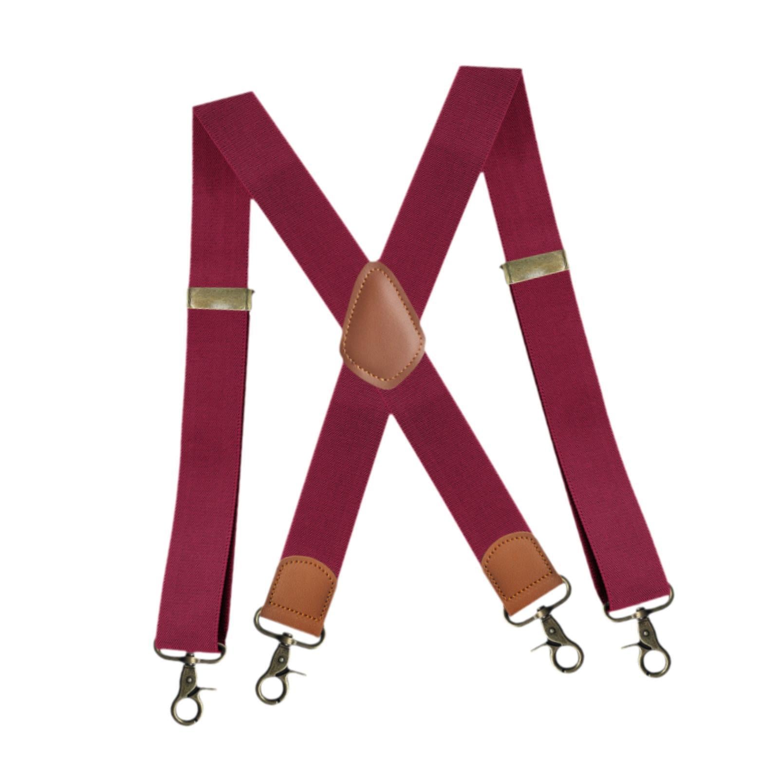 Suspender for Men Fashion Elastic Wide Suspenders for Costume Party Business Red