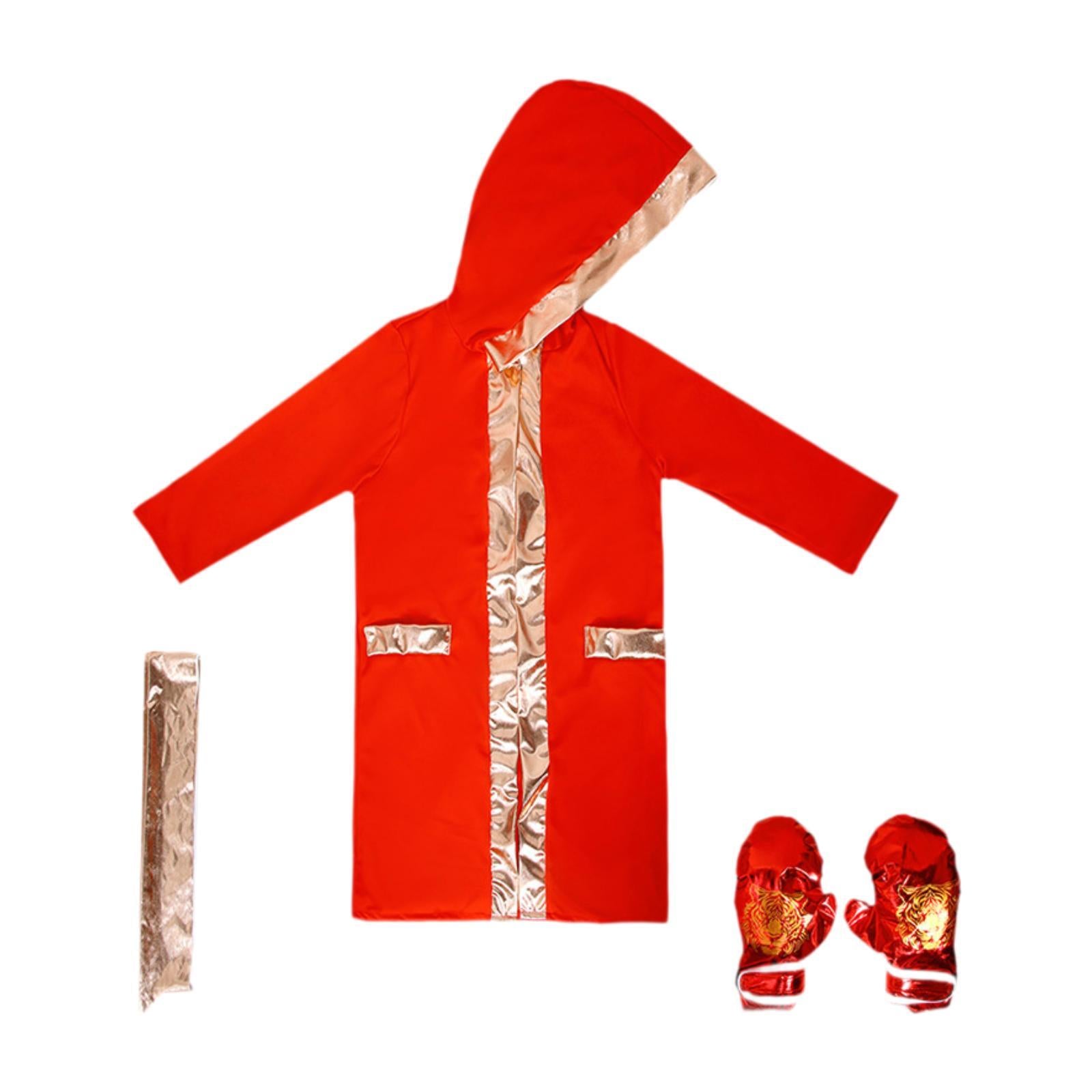 Halloween Children's Boxing Costume for Carnival Breathable Role Play Outfit Red Gold S to M
