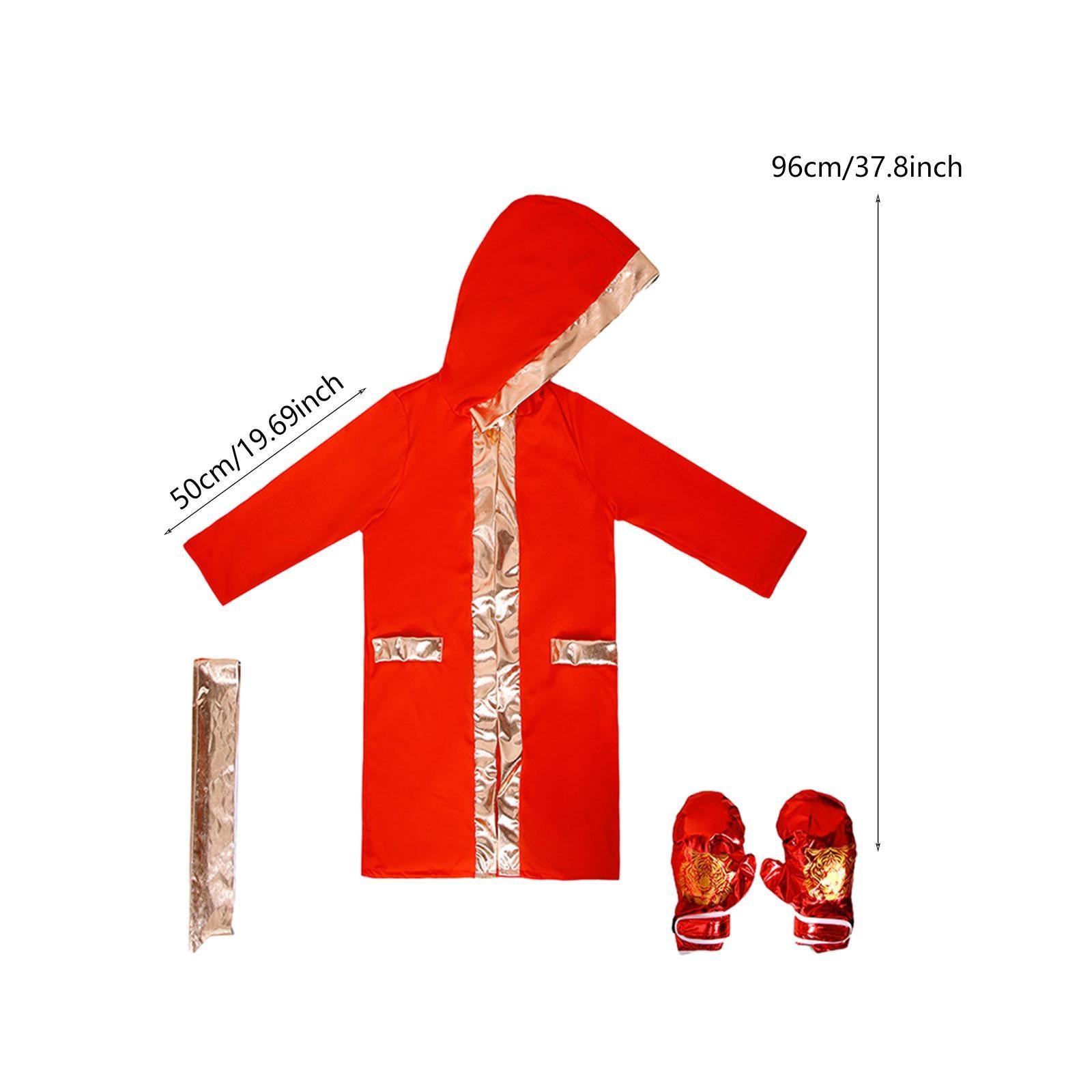 Halloween Children's Boxing Costume for Carnival Breathable Role Play Outfit Red Gold L to XL