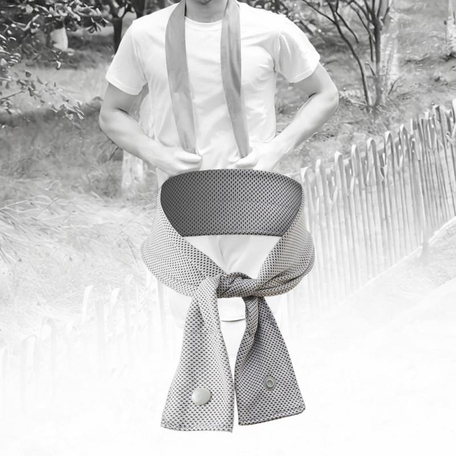 Sports Cooling Neck Wrap Hands Free Ice Cool Scarf for Indoor Cycling Hiking Gray