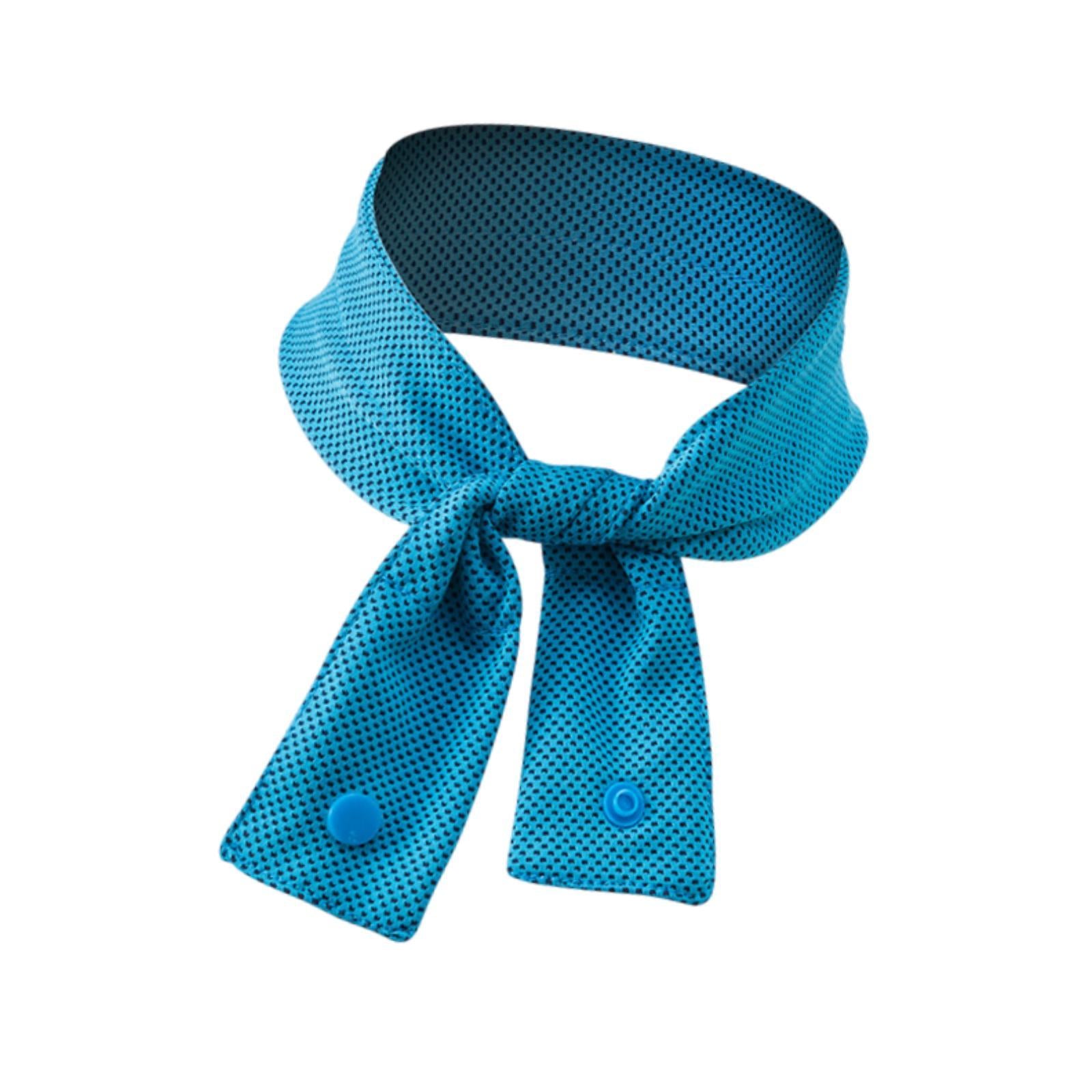 Sports Cooling Neck Wrap Hands Free Ice Cool Scarf for Indoor Cycling Hiking Blue