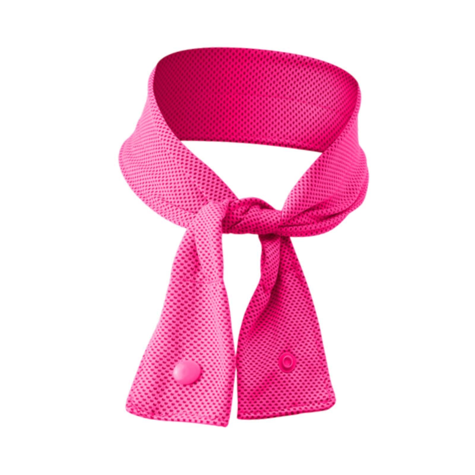 Sports Cooling Neck Wrap Hands Free Ice Cool Scarf for Indoor Cycling Hiking Rose Red