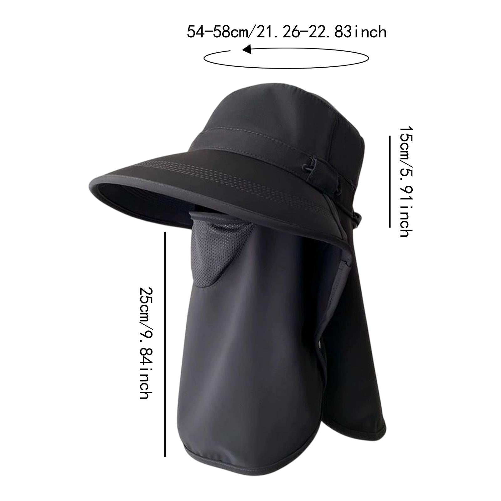 Mens Fishing Cap Fisherman Hat Sun Hat for Outdoor Sports Gardening Climbing Black