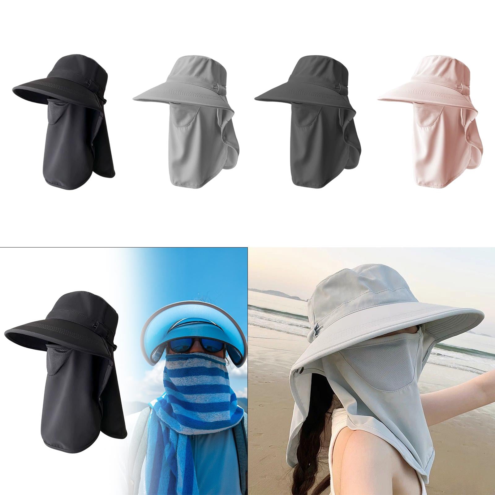 Mens Fishing Cap Fisherman Hat Sun Hat for Outdoor Sports Gardening Climbing Black