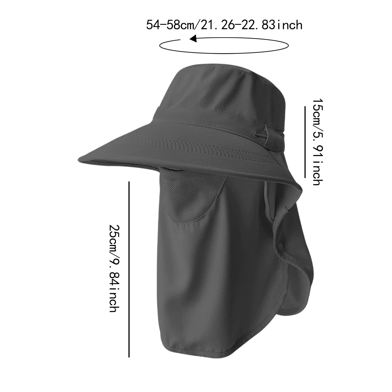 Mens Fishing Cap Fisherman Hat Sun Hat for Outdoor Sports Gardening Climbing Dark Gray