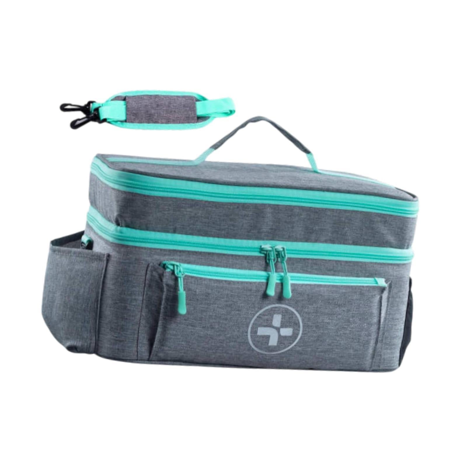 Empty First Aid Bag with Handle Emergency Supplies Pouch for Home Car Travel Gray