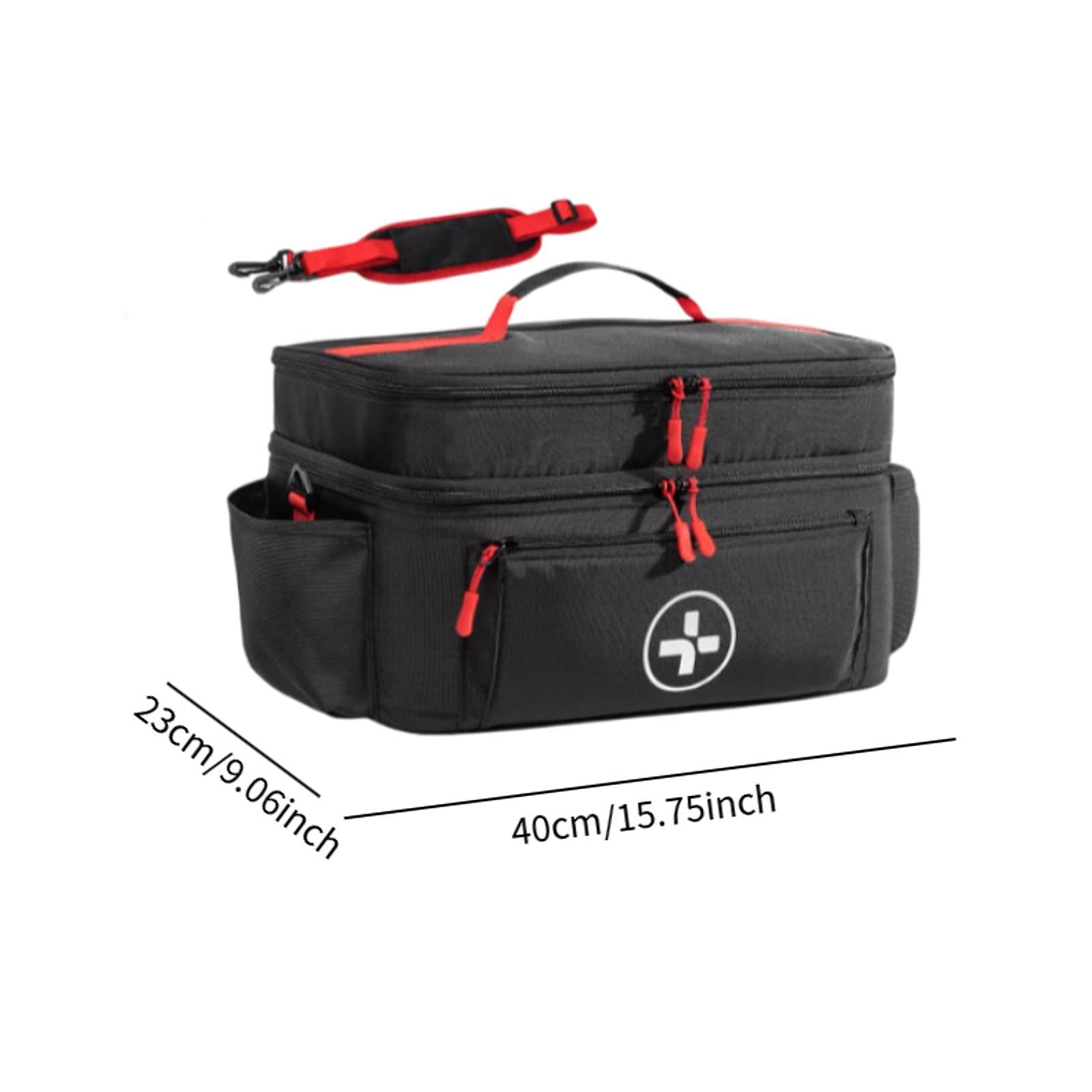 Empty First Aid Bag with Handle Emergency Supplies Pouch for Home Car Travel Black