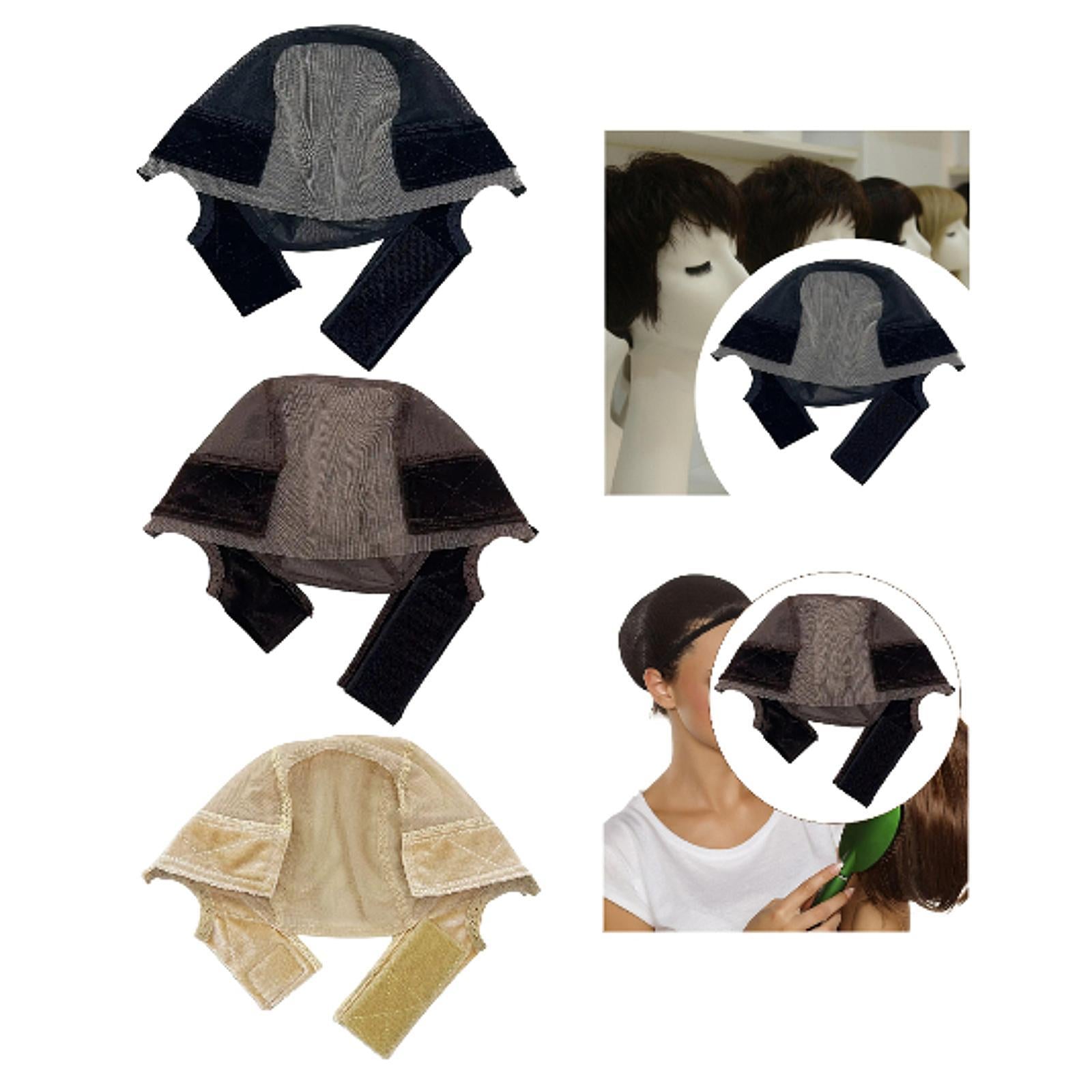 Wig Cap Compact Hairnet Mesh Hair Mesh Net Cover for Birthday Travel Outdoor Black