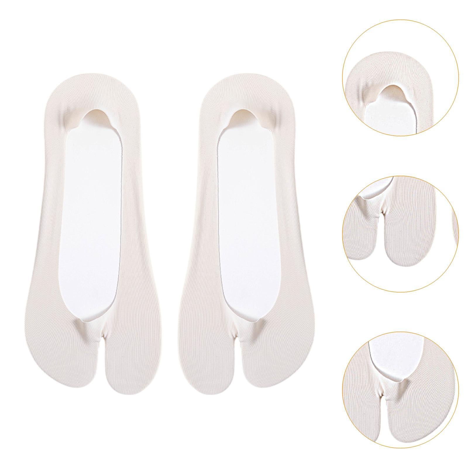 2 Toe Socks Invisible Boat Socks Thin Low Cut Sock for Sports Casual Ladies grey
