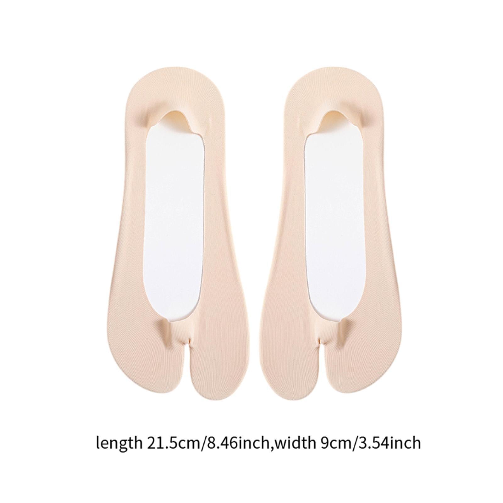2 Toe Socks Invisible Boat Socks Thin Low Cut Sock for Sports Casual Ladies pink