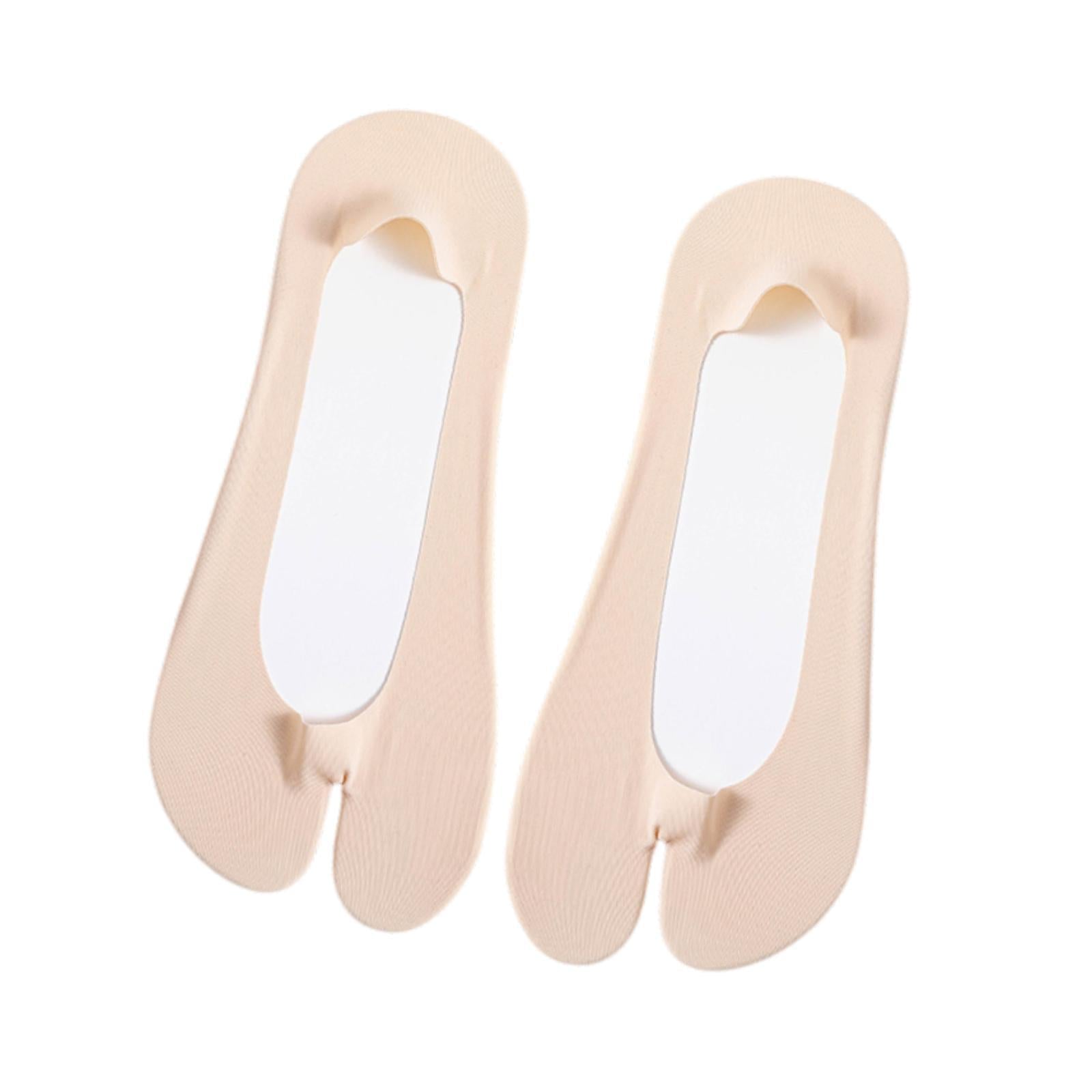2 Toe Socks Invisible Boat Socks Thin Low Cut Sock for Sports Casual Ladies pink