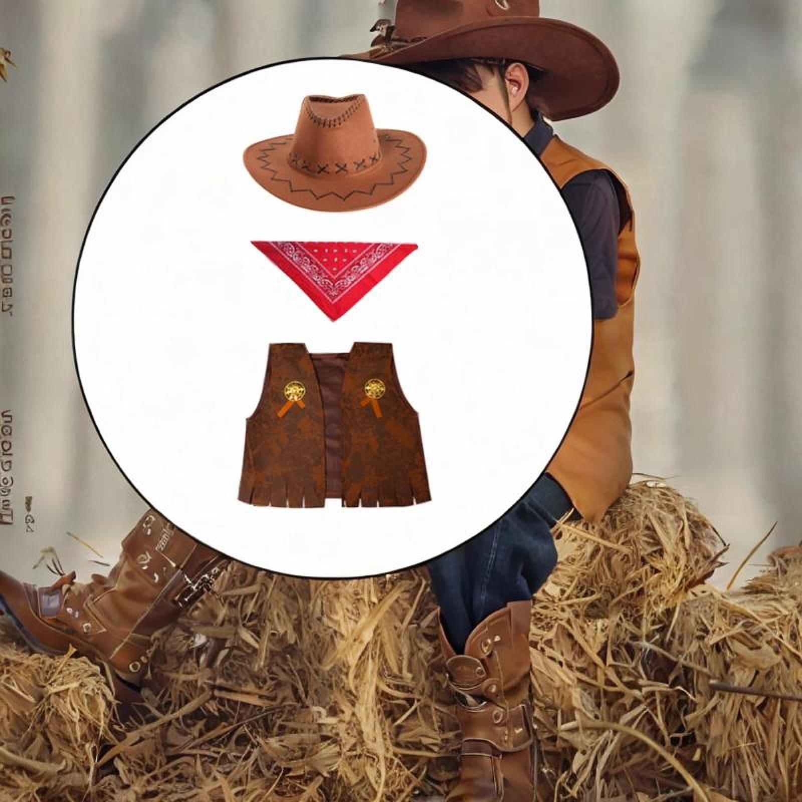 Western Cowboy Costume Set for Kids Trendy for Halloween Fancy Dress Cosplay