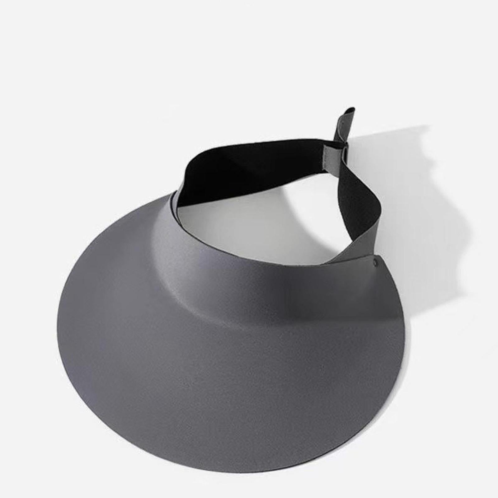 Sun Visor Hat Foldable Large Brim for Running Walking Dog Outdoor Activities Gray