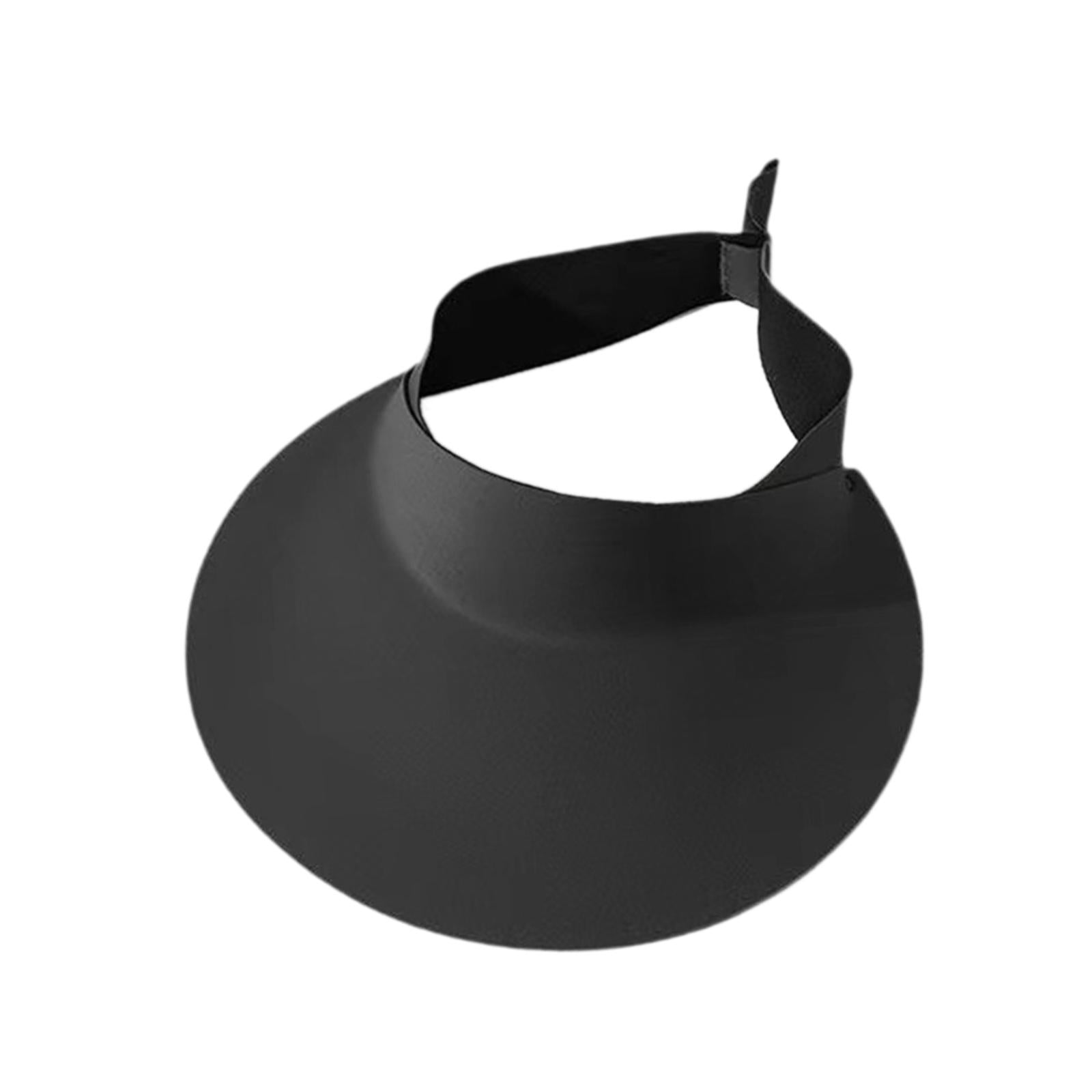 Sun Visor Hat Foldable Large Brim for Running Walking Dog Outdoor Activities Black