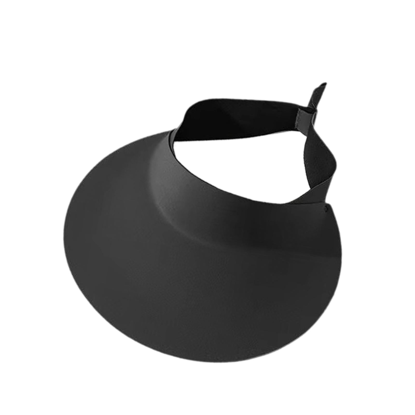 Sun Visor Hat Foldable Large Brim for Running Walking Dog Outdoor Activities Black