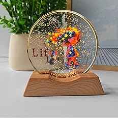 Dream Girl 3D Acrylic LED Night Lamp – Warm White Decorative Table Light with Plastic Base for Bedroom, Study Room & Living Space