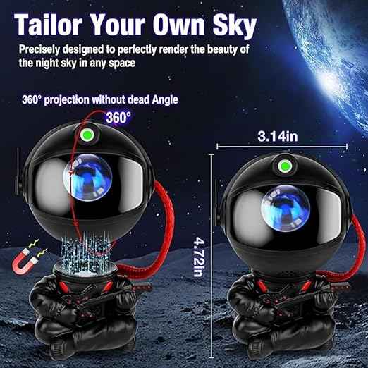 360° Rotating Guitar Astronaut Star Projector – LED Nebula Galaxy Night Light with Remote, Timer & Adjustable Head for Bedroom, Kids Room & Party Décor