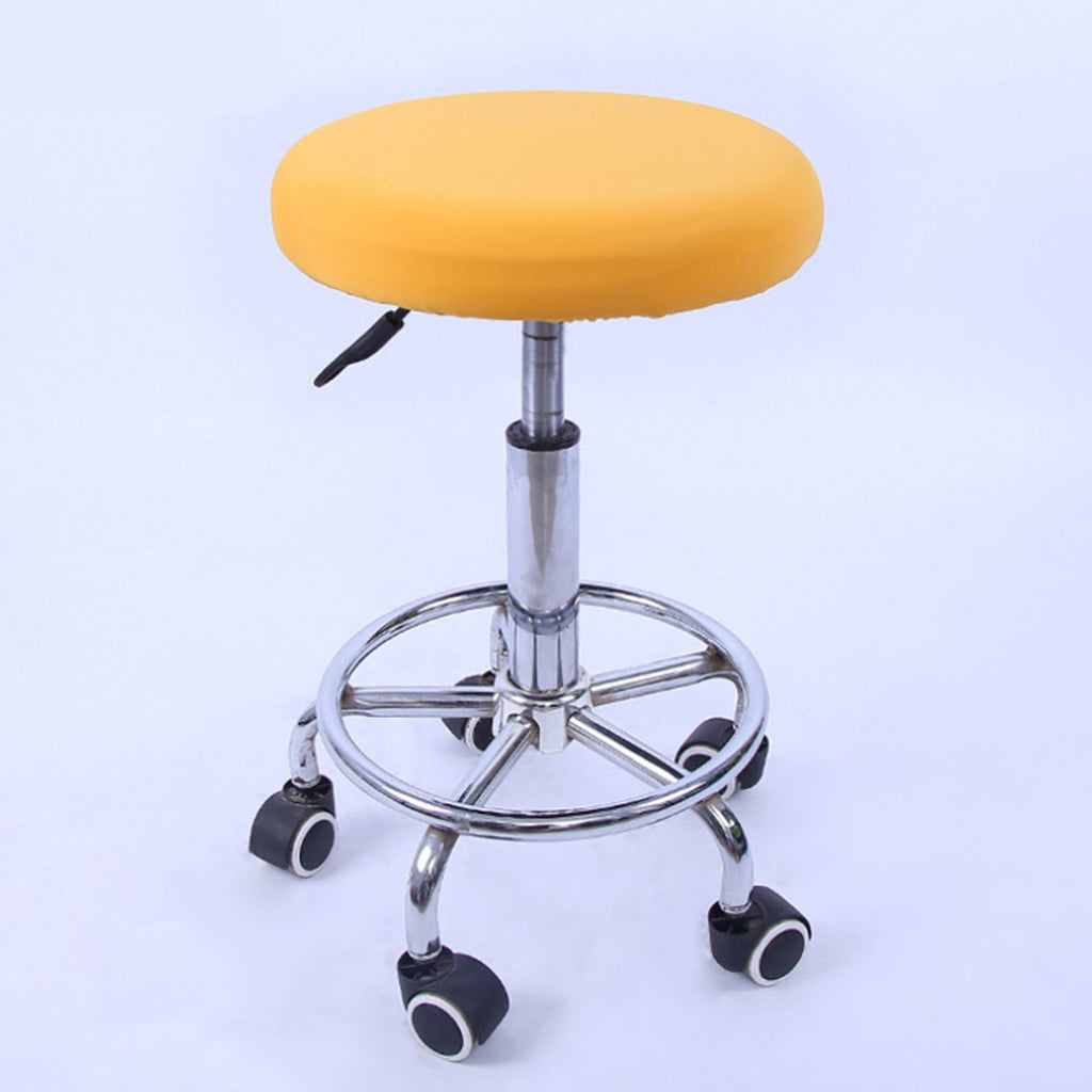 10 Pieces Elastic Bar Stool Covers Round Chair Seat Cover Cushion Yellow