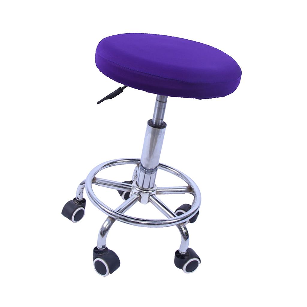 10 Pieces Elastic Bar Stool Covers Round Chair Seat Cover Cushion Purple