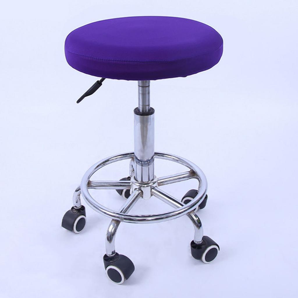 10 Pieces Elastic Bar Stool Covers Round Chair Seat Cover Cushion Purple