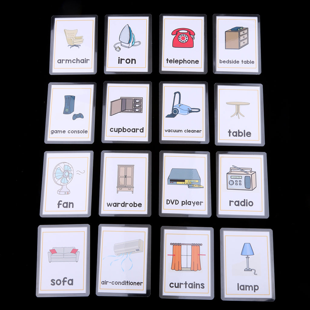 Kids Early Educational Flash Cards 32x Furniture Appliance