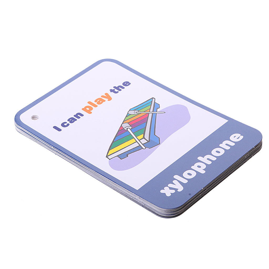Flash Cards - Educational Picture & Word Card Musical instruments - 14Pieces