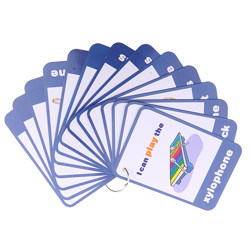 Flash Cards - Educational Picture & Word Card Musical instruments - 14Pieces
