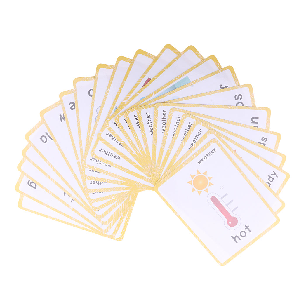Flash Cards - Educational Learning Picture & Word Card Weather - 22Pieces