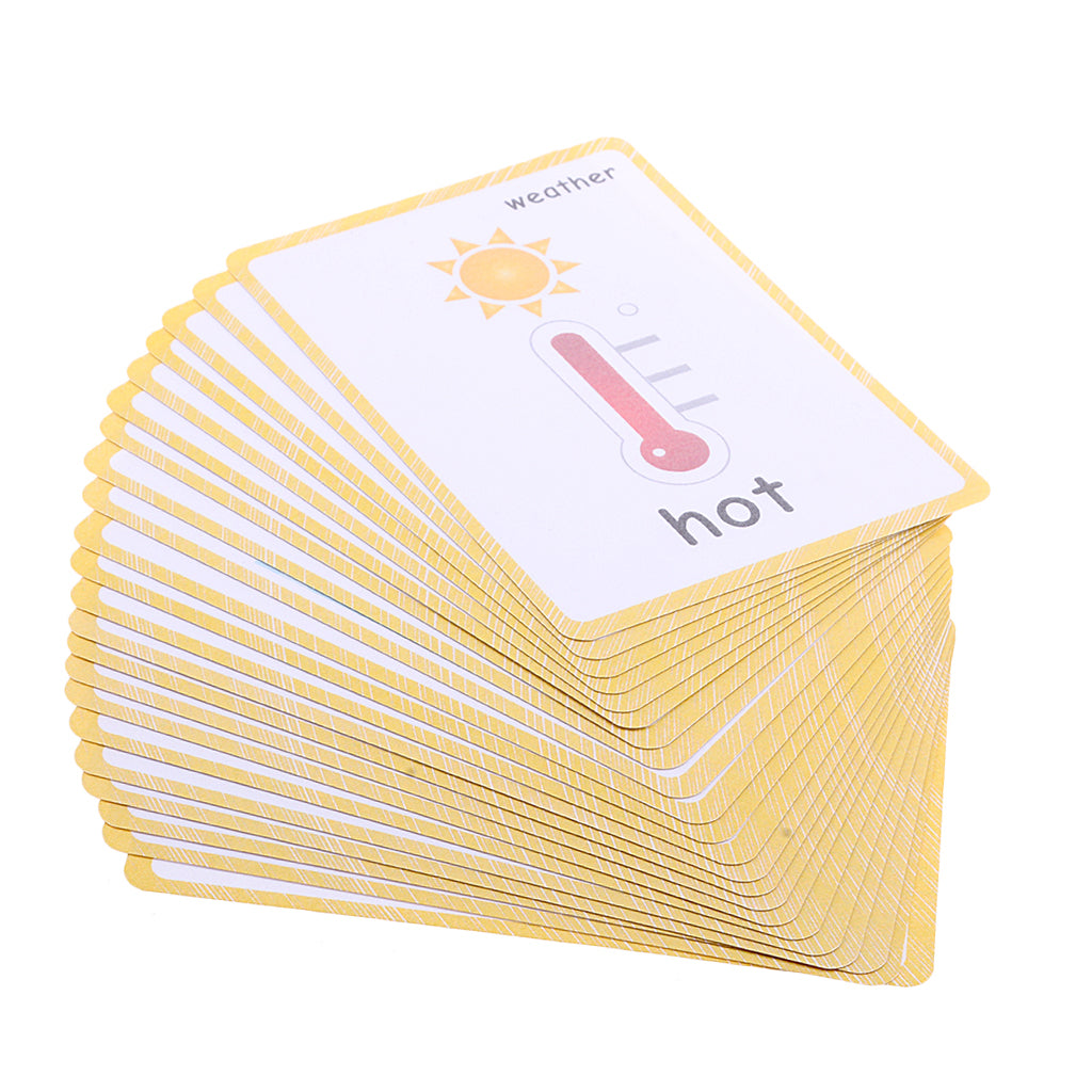 Flash Cards - Educational Learning Picture & Word Card Weather - 22Pieces
