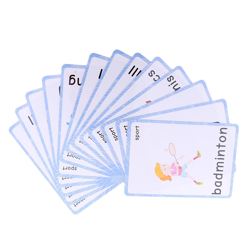 Flash Cards - Educational Learning Picture & Word Card Sports - 14Pieces