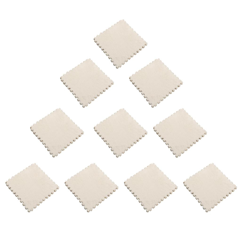 10Pc EVA Foam Puzzle Exercise Mat Interlocking Tiles Baby Crawl Mat White