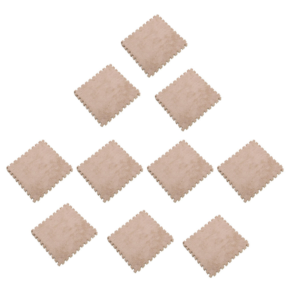 30Pcs EVA Foam Interlocking Puzzle Exercise Mat Crawl Mat, Pink Beige White