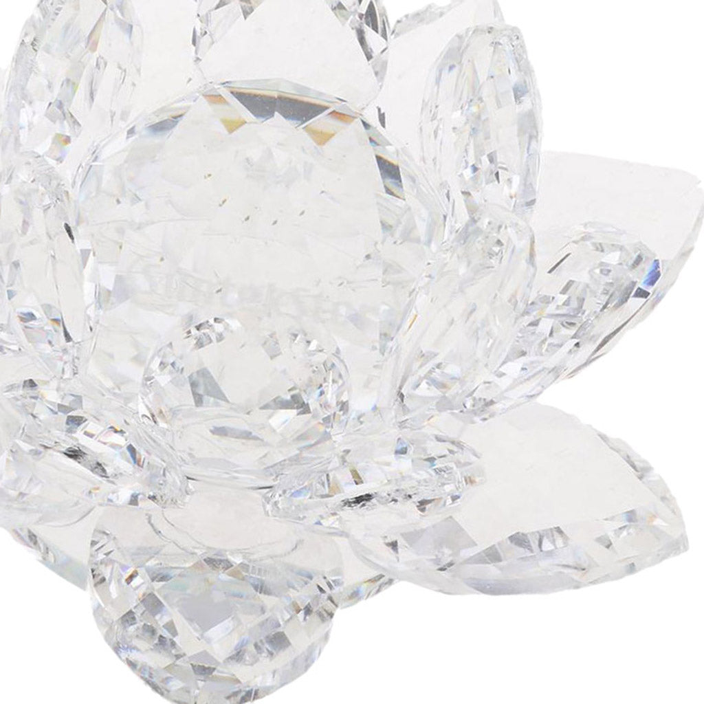 Crystal Lotus Flower Craft Paperweight Feng Shui Decor Love Holy Transparent