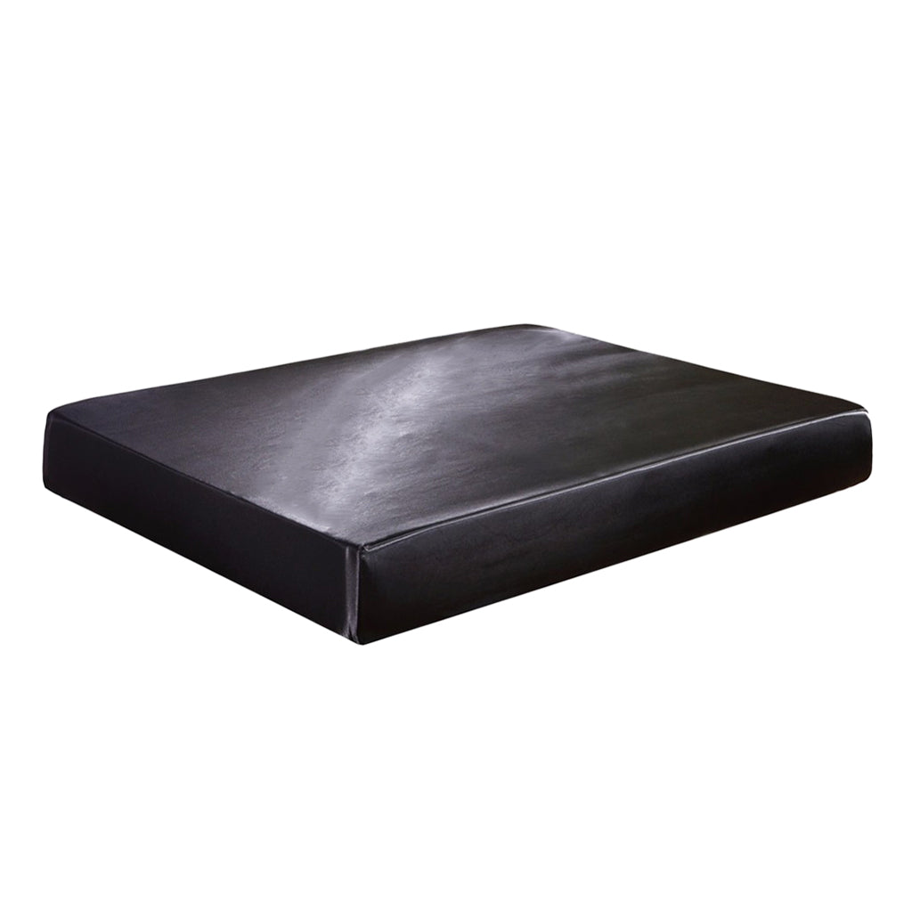 Home Textile Bed Sheet Solid Fitted Sheets 138x190x30cm Black