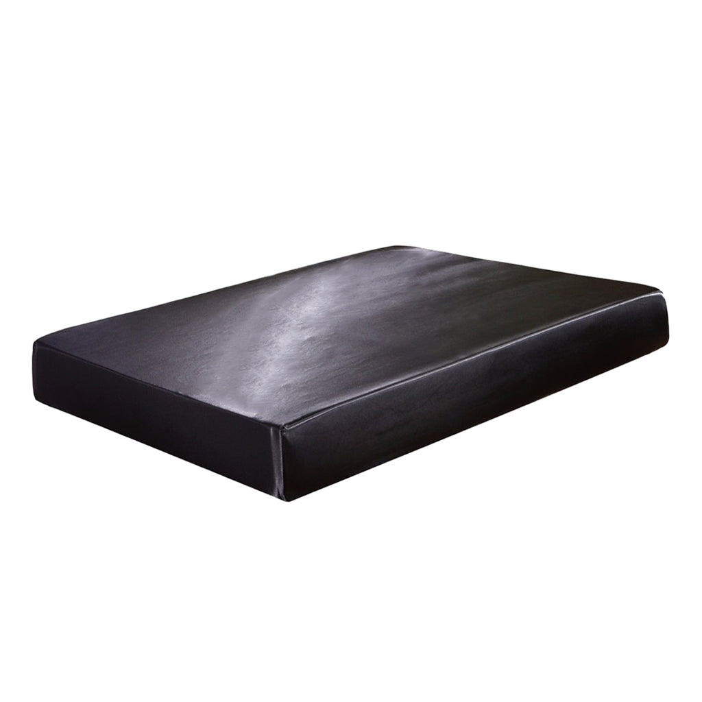 Home Textile Bed Sheet Solid Fitted Sheets 138x190x30cm Black