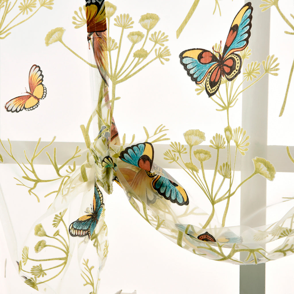 Kitchen Window Short Roman Blinds Curtains Panel Butterfly 140x140cm