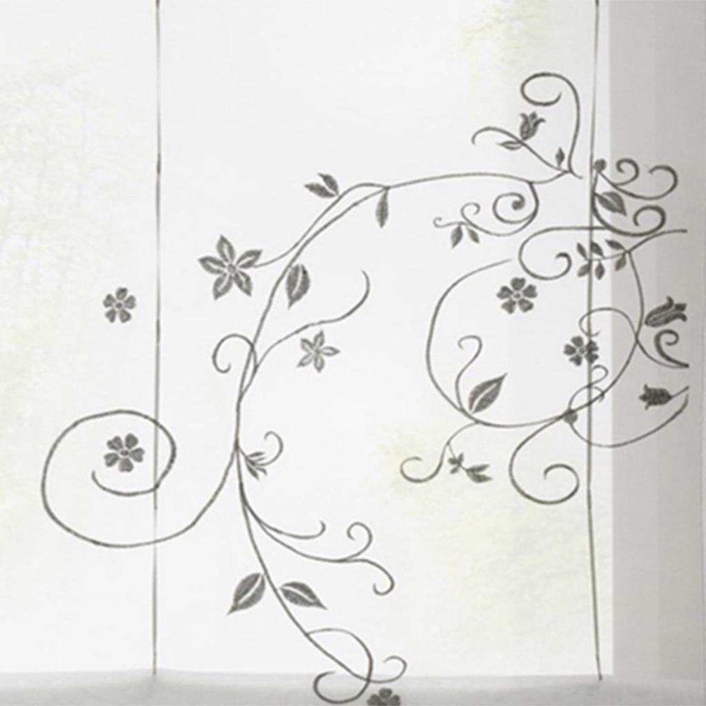 Liftable Roman Curtain Sheer Voile Window Valance Drape #2 Grey, 80x100cm