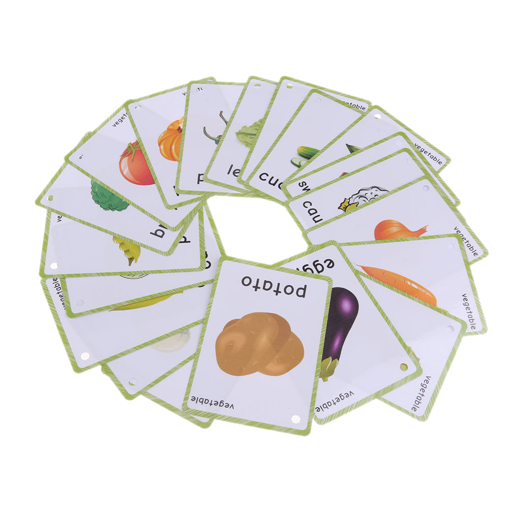 Preschool Educational Flash Cards Vegetable - 20 Pieces