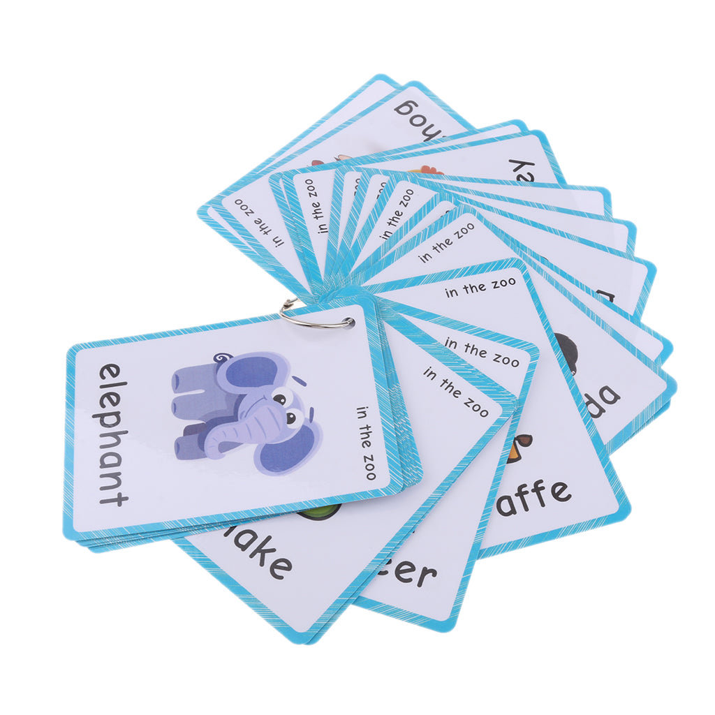 Preschool Educational Flash Cards In the Zoo - 32 Pieces