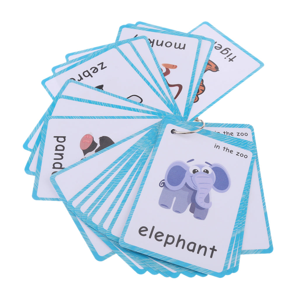Preschool Educational Flash Cards In the Zoo - 32 Pieces